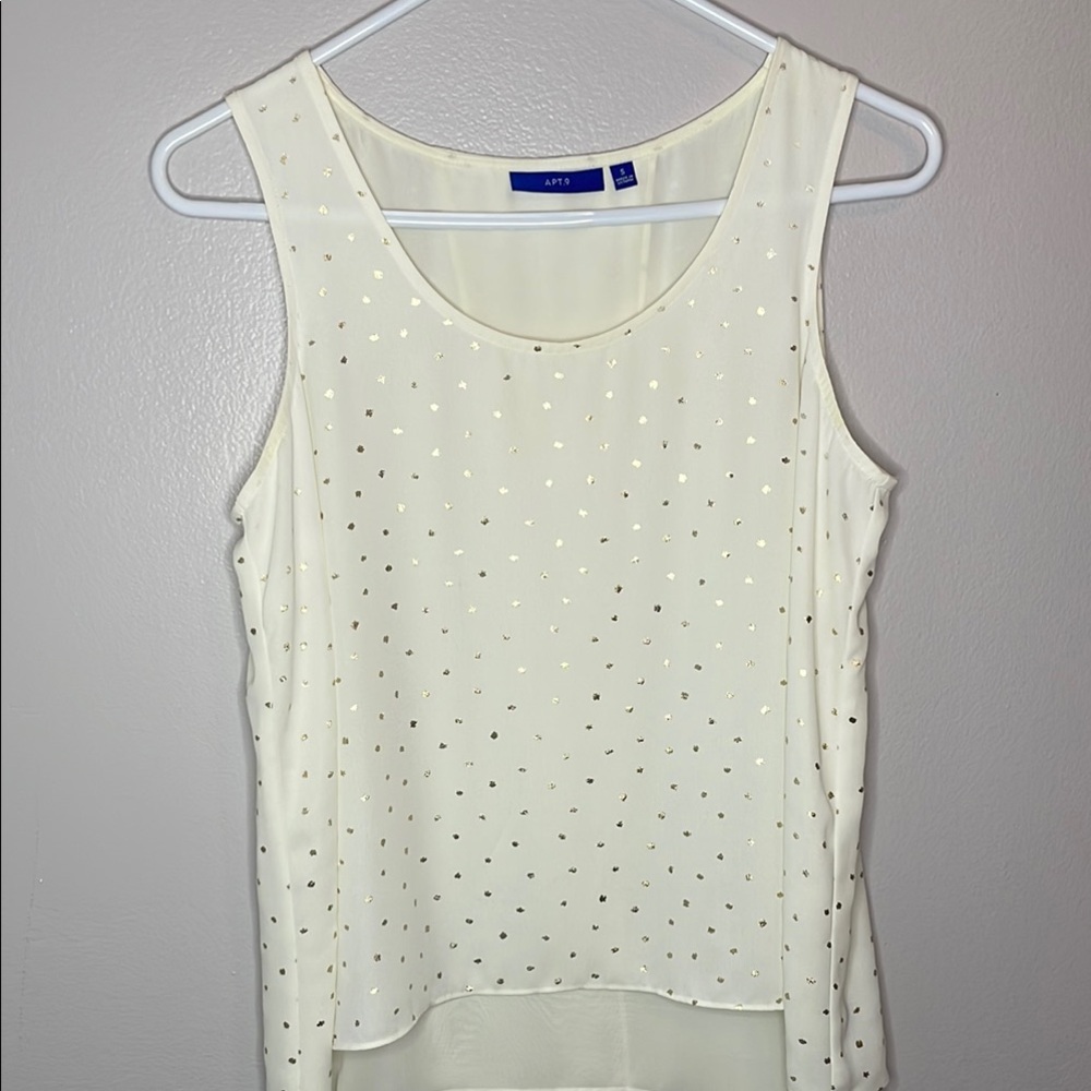 Apt. 9 Cream and Gold Flecked Sleeveless Top